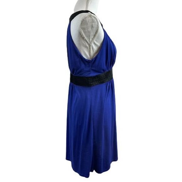 Forever 21 Women's S Sleeveless Knit Dress - Cobalt Blue with Black Trim - Picture 3 of 6